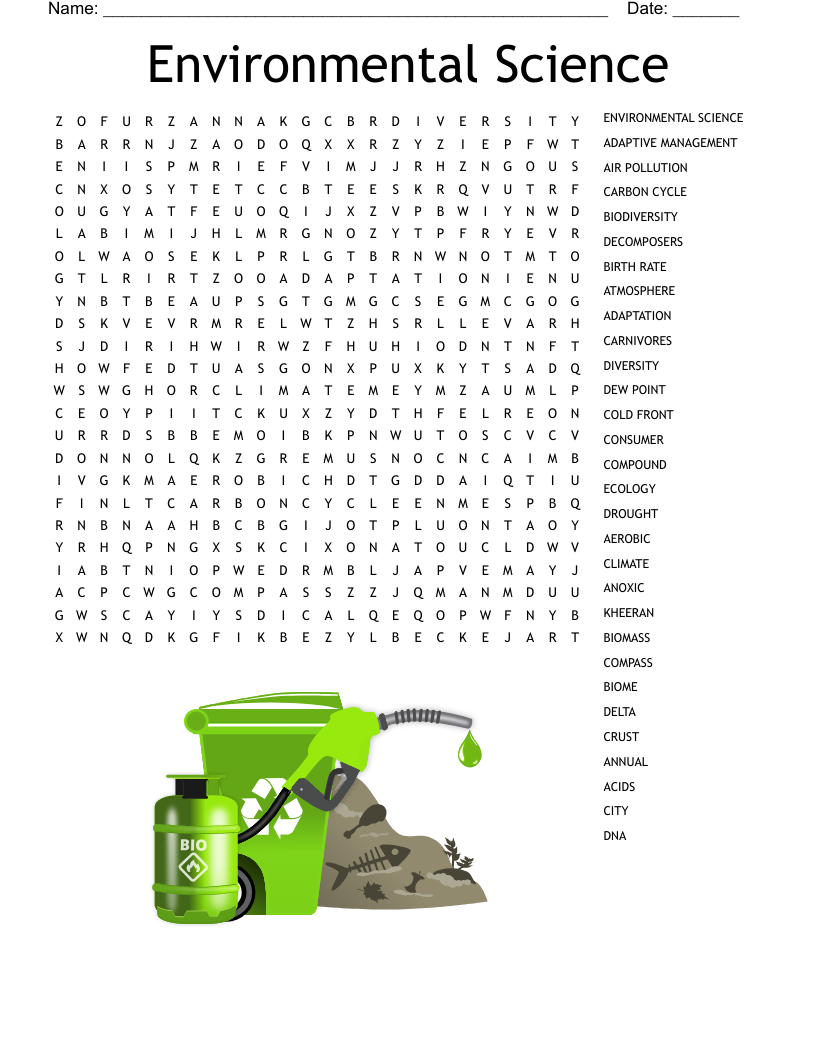 Environmental Science Word Search WordMint