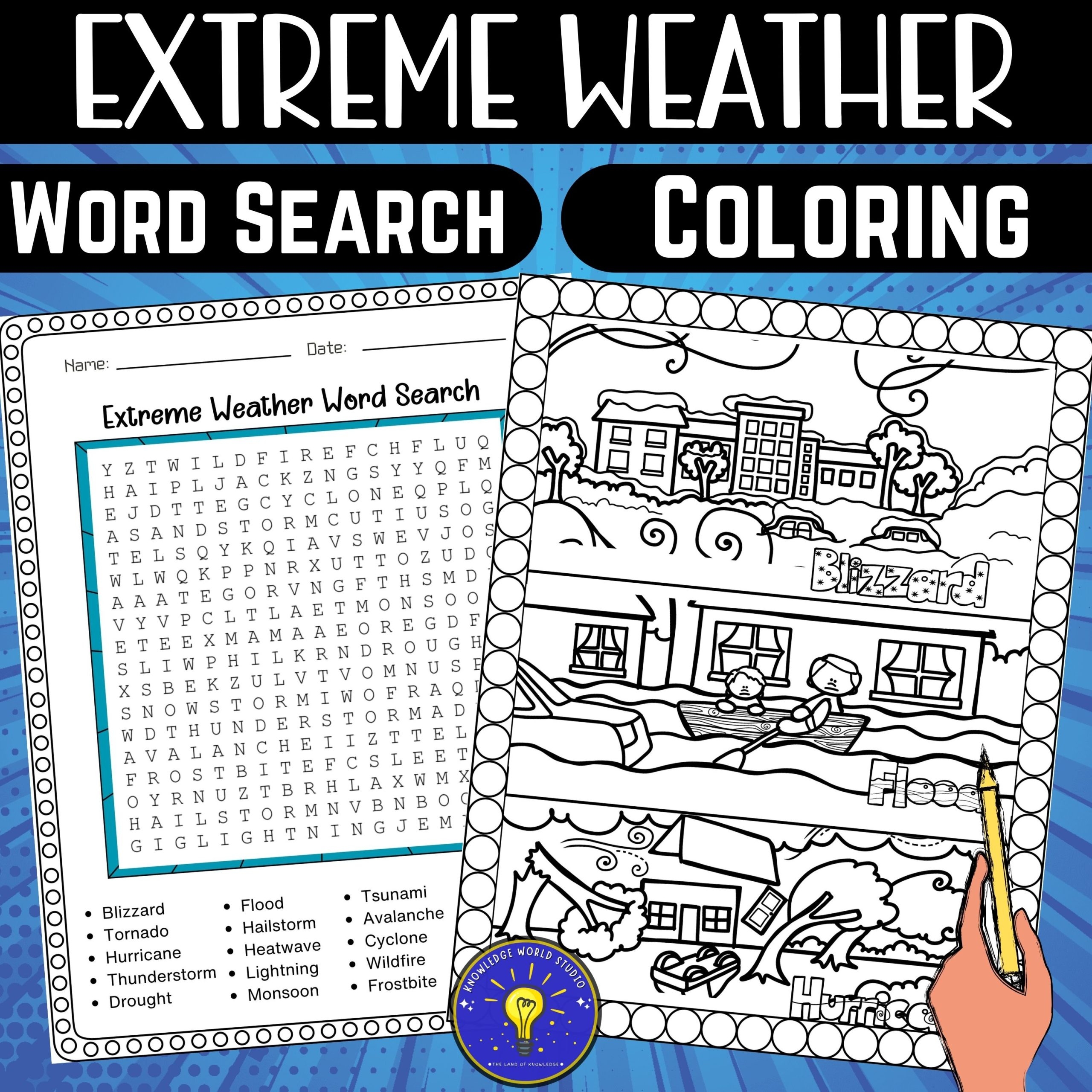 Extreme Weather Activities Word Search Coloring Page Made By Extreme Weather Activities Word Search Coloring Page Made By