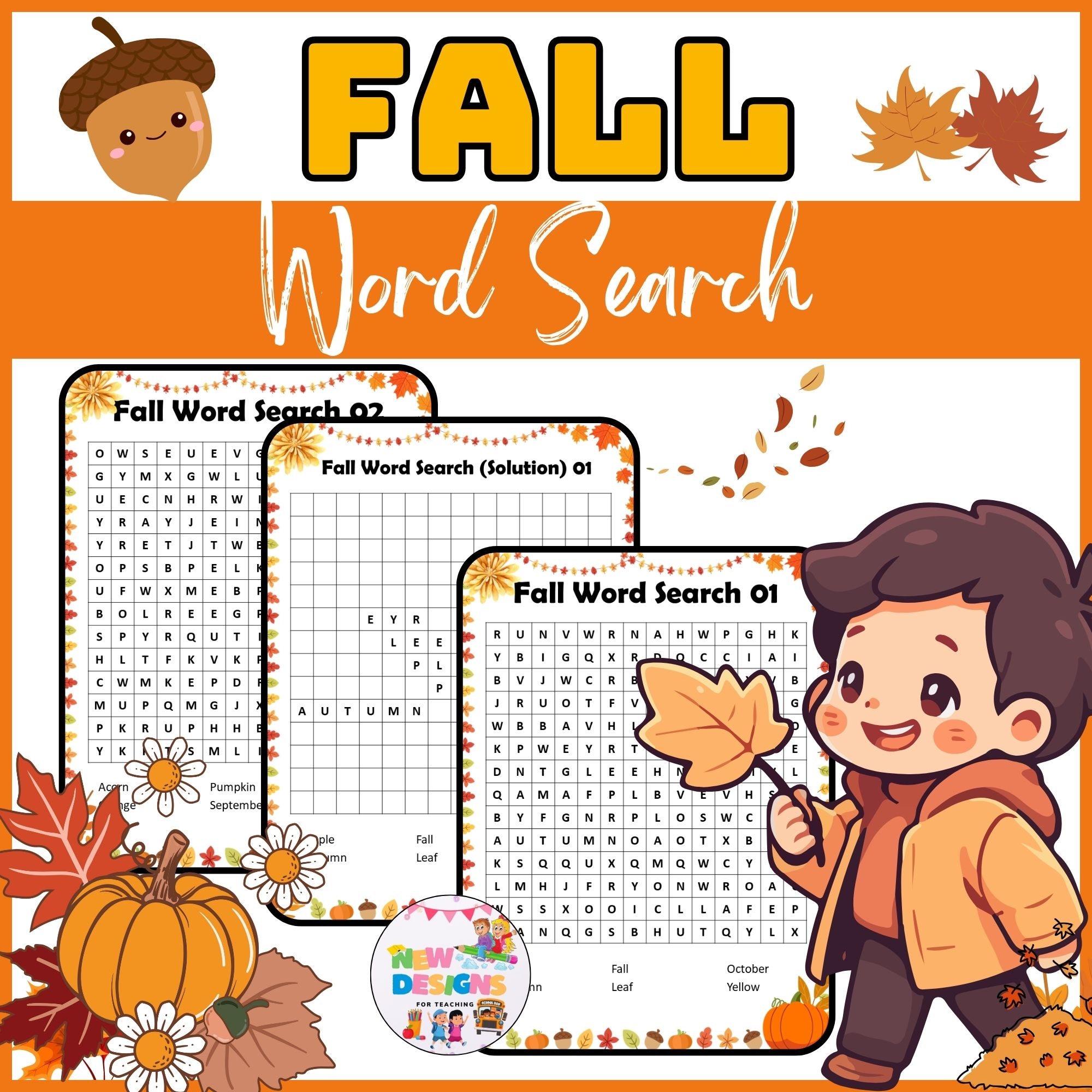 Fall Word Search Printable Worksheets Fall Word Search Printable Worksheets