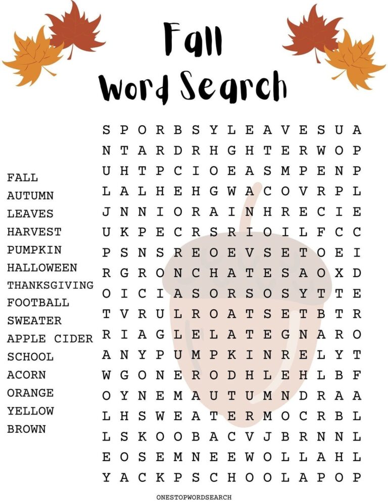 Fall Word Search Puzzle With Answer Sheet Autumn Word Search Seasonal Games Seasonal Puzzles Family Activities Children s Puzzles Etsy Australia