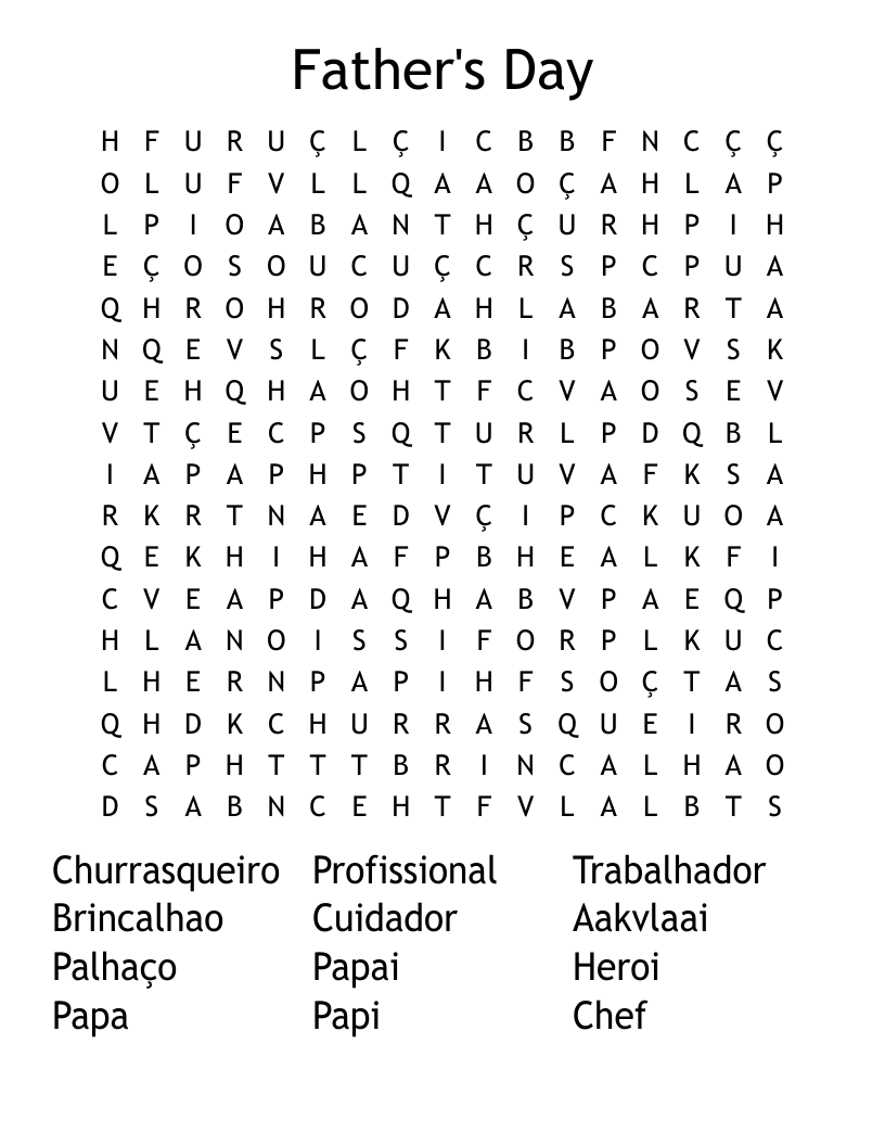 Father s Day Word Search WordMint Father s Day Word Search WordMint