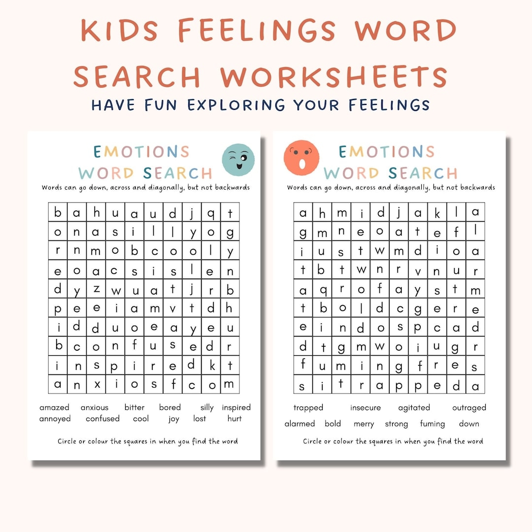 Social Emotional Word Search Printable