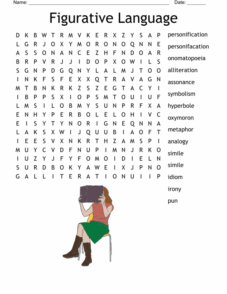 Figurative Language Word Search WordMint