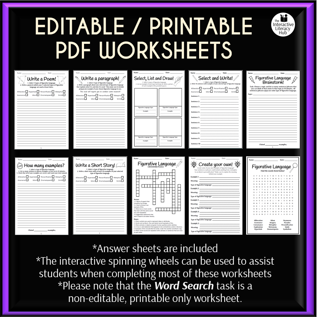 Figurative Language Word Search Printable Figurative Language Word Search Printable