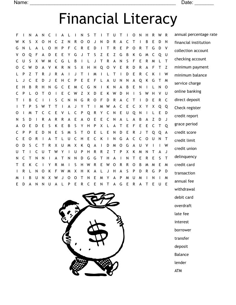 Financial Literacy Word Search WordMint