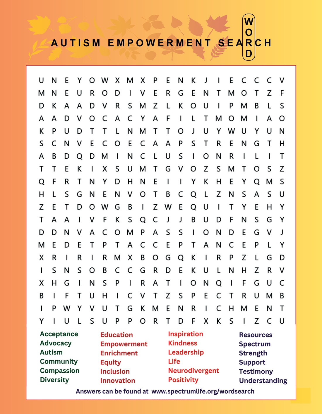 Find Empowering Words Related To Autism Acceptance Advocacy Find Empowering Words Related To Autism Acceptance Advocacy