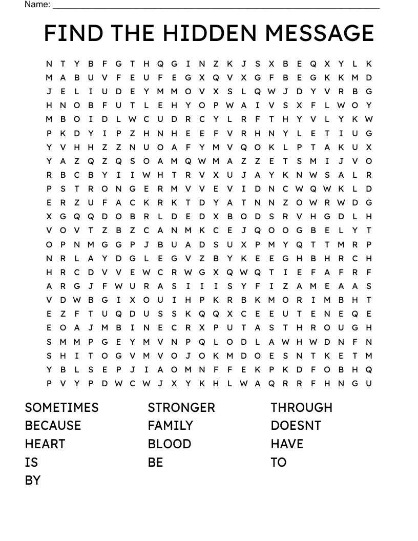 FIND THE HIDDEN MESSAGE Word Search WordMint FIND THE HIDDEN MESSAGE Word Search WordMint
