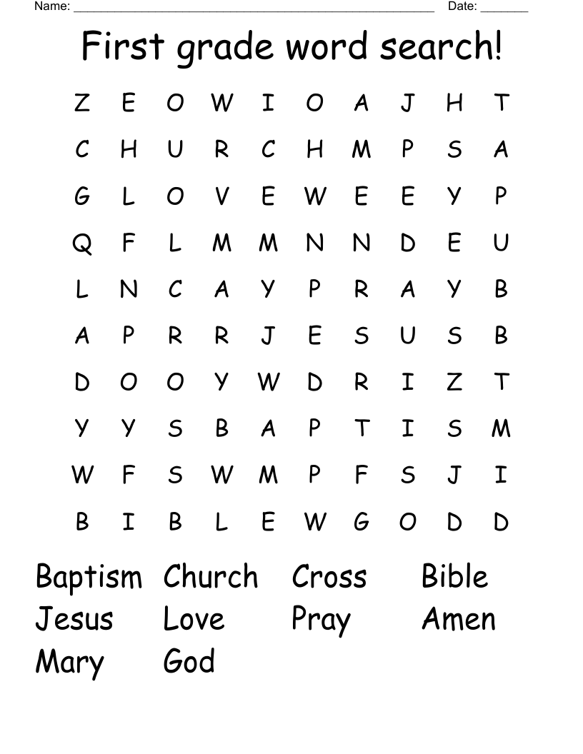 First Grade Word Search WordMint First Grade Word Search WordMint