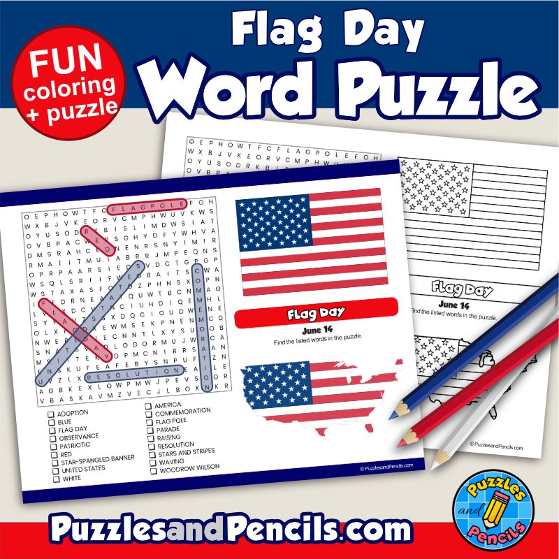 Flag Day Word Search Free Printable