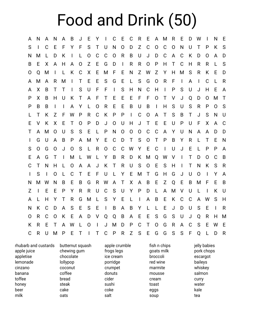 Free Printable Search A Word Puzzles