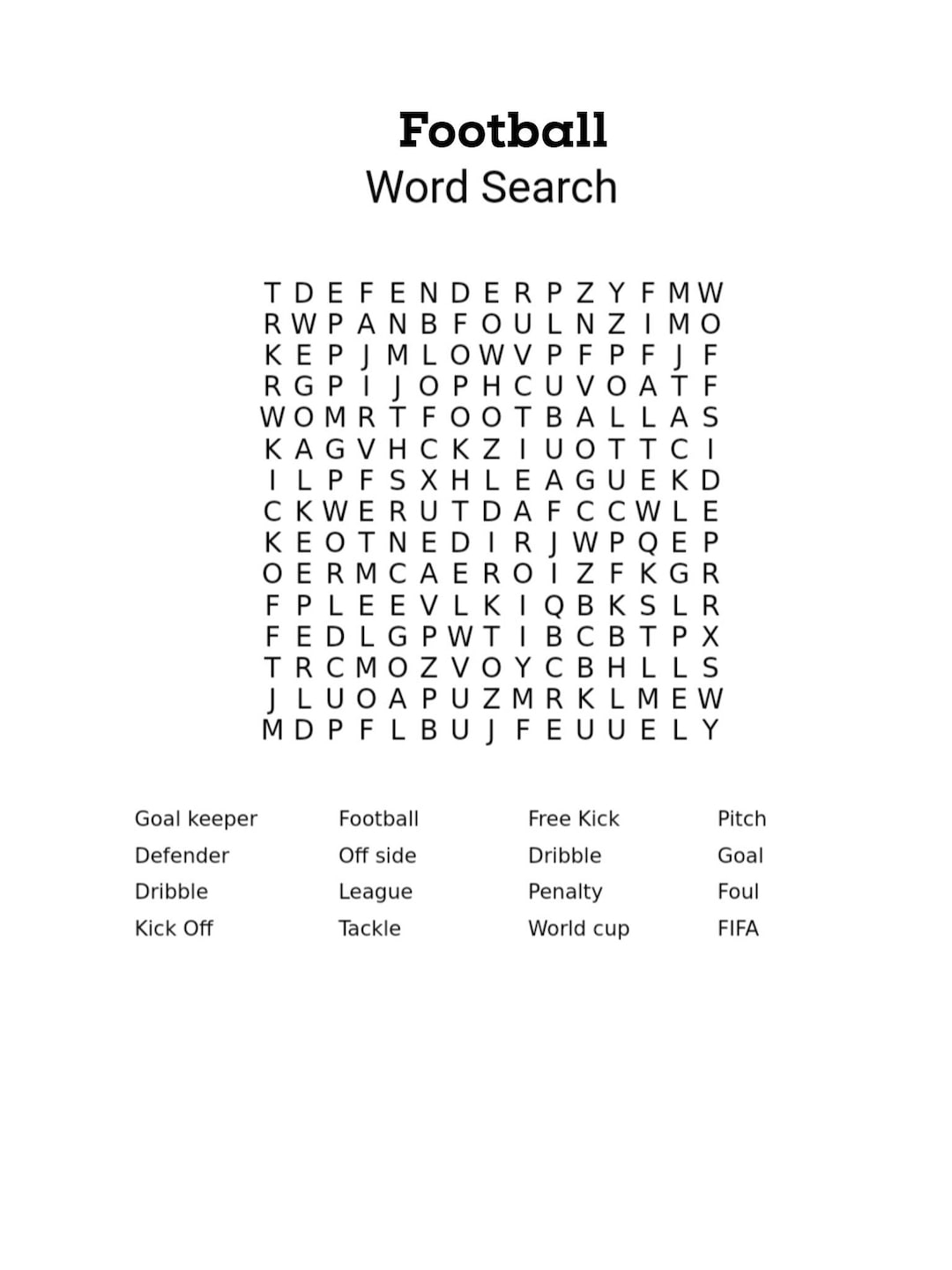Football Wordsearch Printable Digital Download Etsy Football Wordsearch Printable Digital Download Etsy