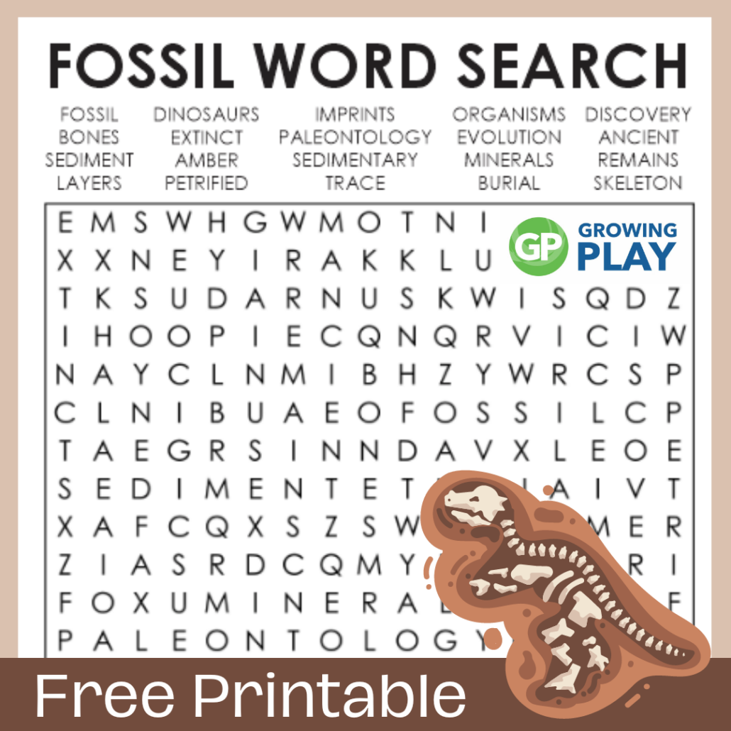 Fossil Word Search Printable Free PDF Growing Play Fossil Word Search Printable Free PDF Growing Play
