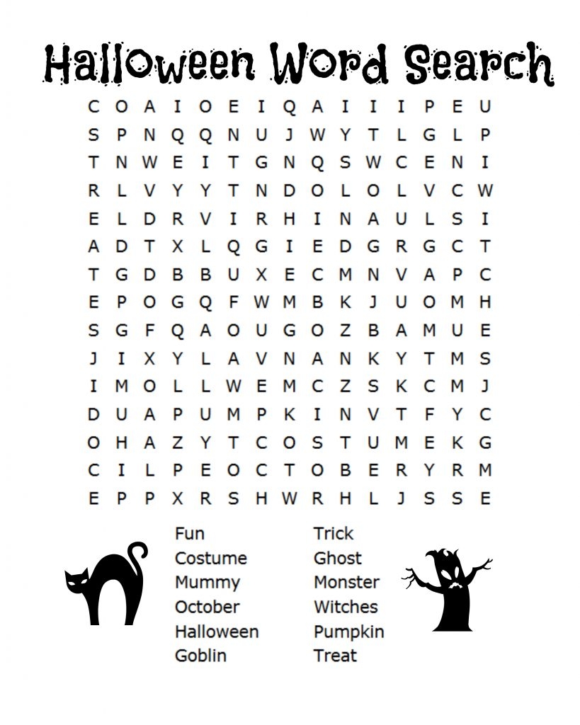 Large Print Word Search Printable Halloween Large Print Word Search Printable Halloween
