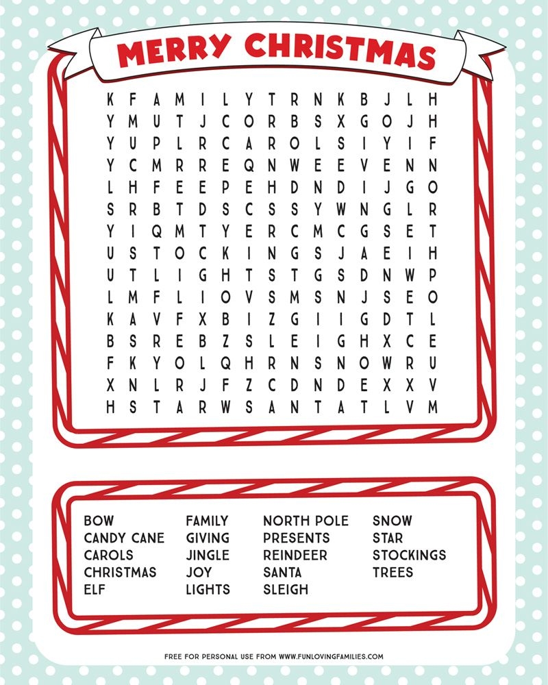 Word Search Free Printable Christmas Word Search Free Printable Christmas