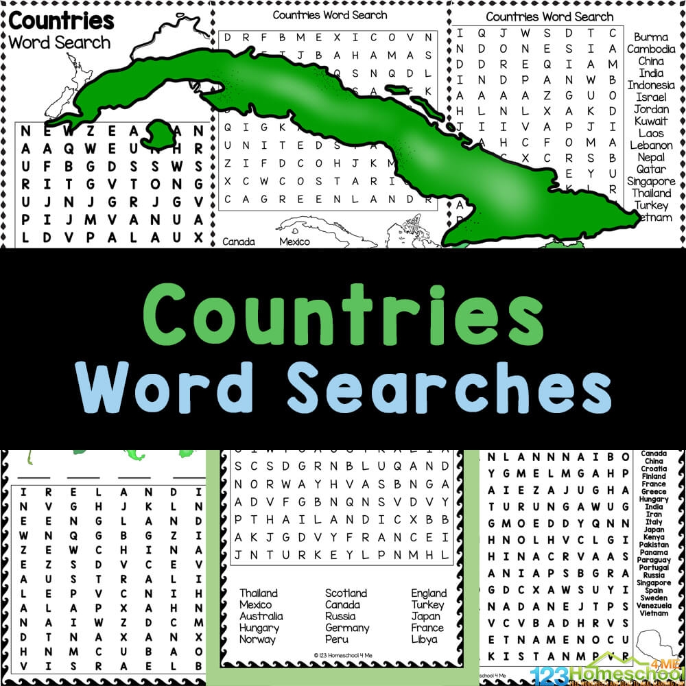 Country Word Search Printable Country Word Search Printable