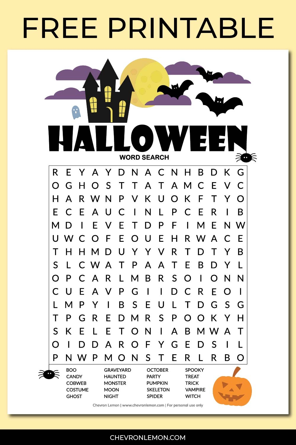 Free Printable Word Search For Halloween Free Printable Word Search For Halloween