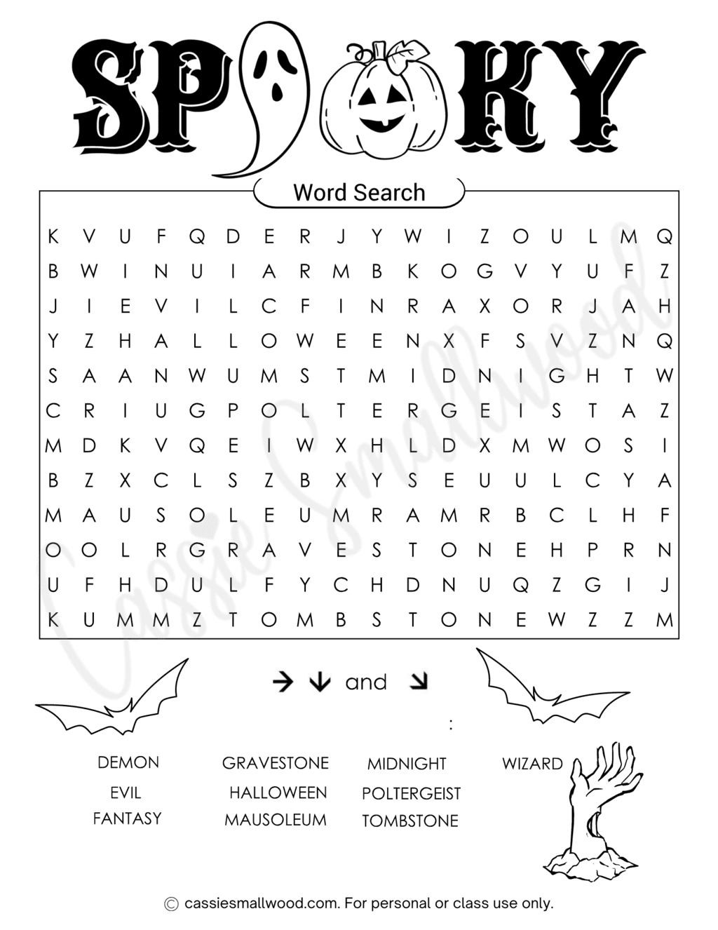 FREE Printable Halloween Word Searches Cassie Smallwood FREE Printable Halloween Word Searches Cassie Smallwood