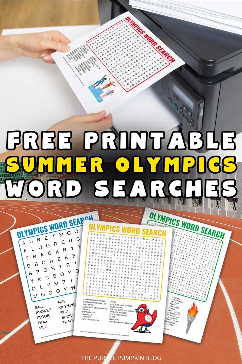 Free Printable Olympics Word Searches Summer Olympic Games 