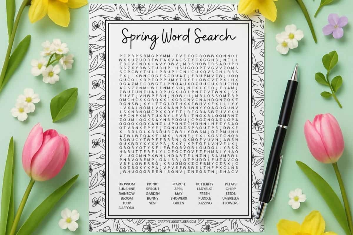 Free Printable Word Search Spring