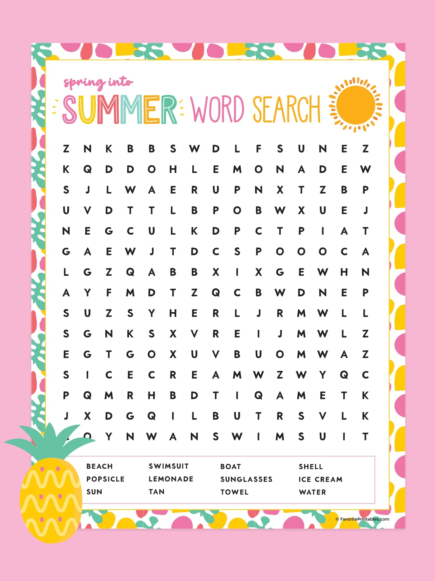 Free Printable Summer Word Search Favorite Printables Worksheets Library Free Printable Summer Word Search Favorite Printables Worksheets Library