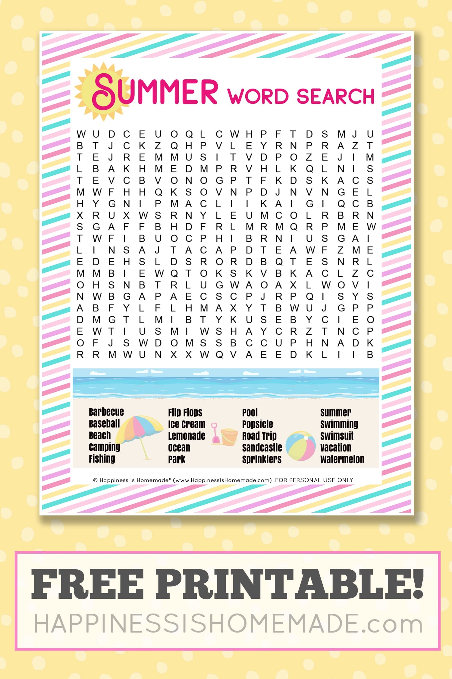 Free Printable Summer Word Search Puzzle Happiness Is Homemade Free Printable Summer Word Search Puzzle Happiness Is Homemade