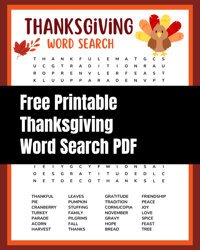 Free Printable Thanksgiving Word Search For Kids U0026 Adults The Clever Heart