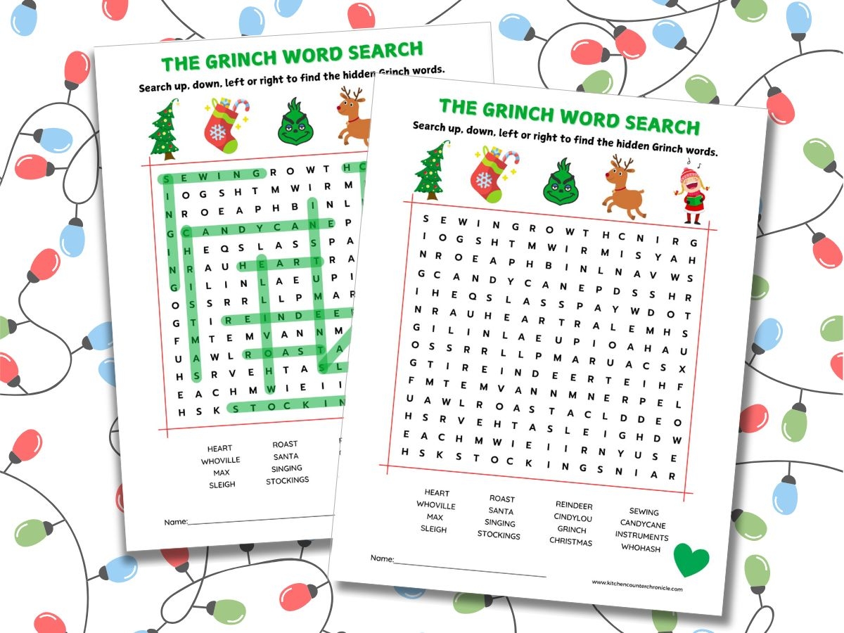 Printable Grinch Word Search Printable Grinch Word Search