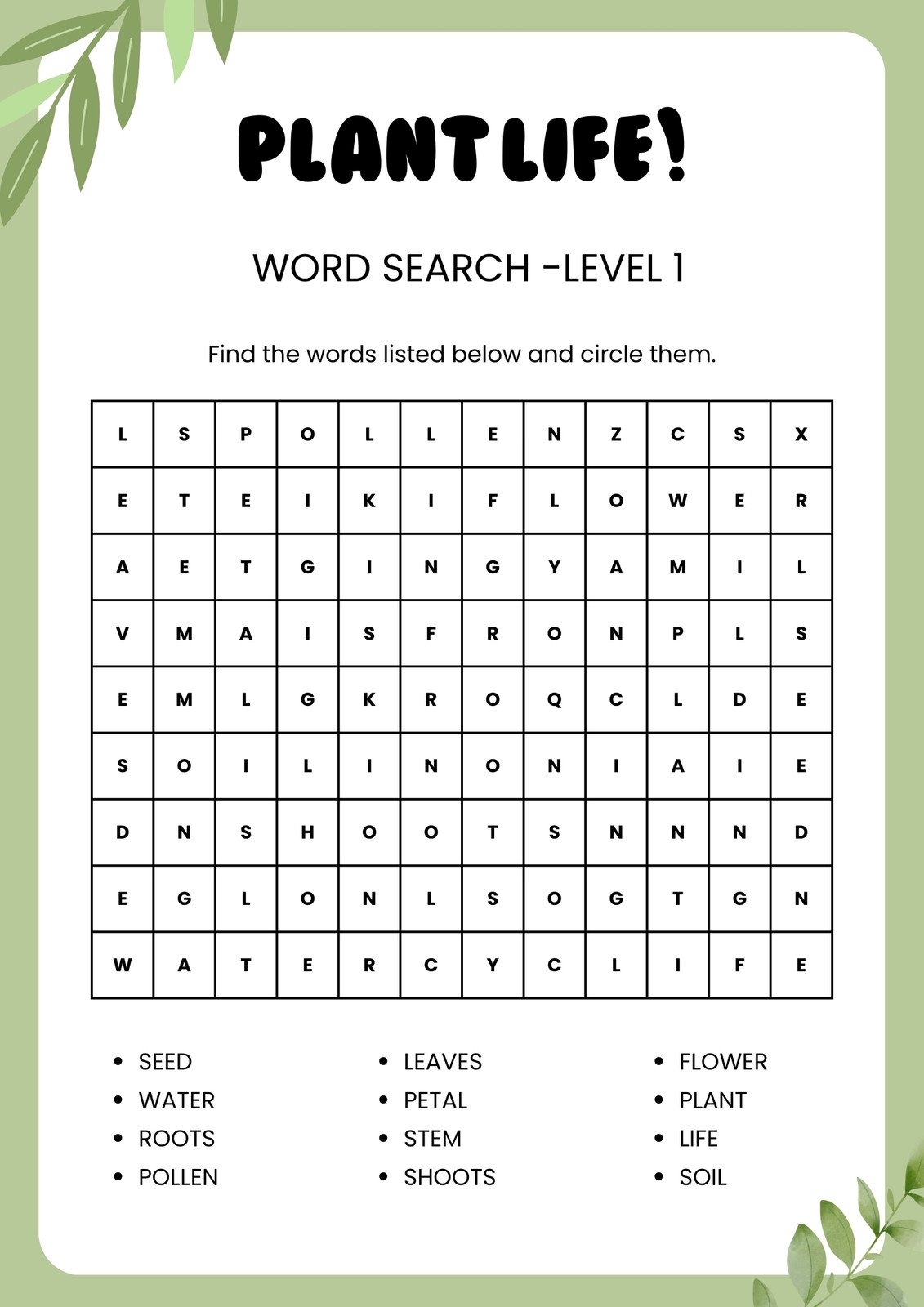 Free Printable Word Search Worksheet Templates Canva
