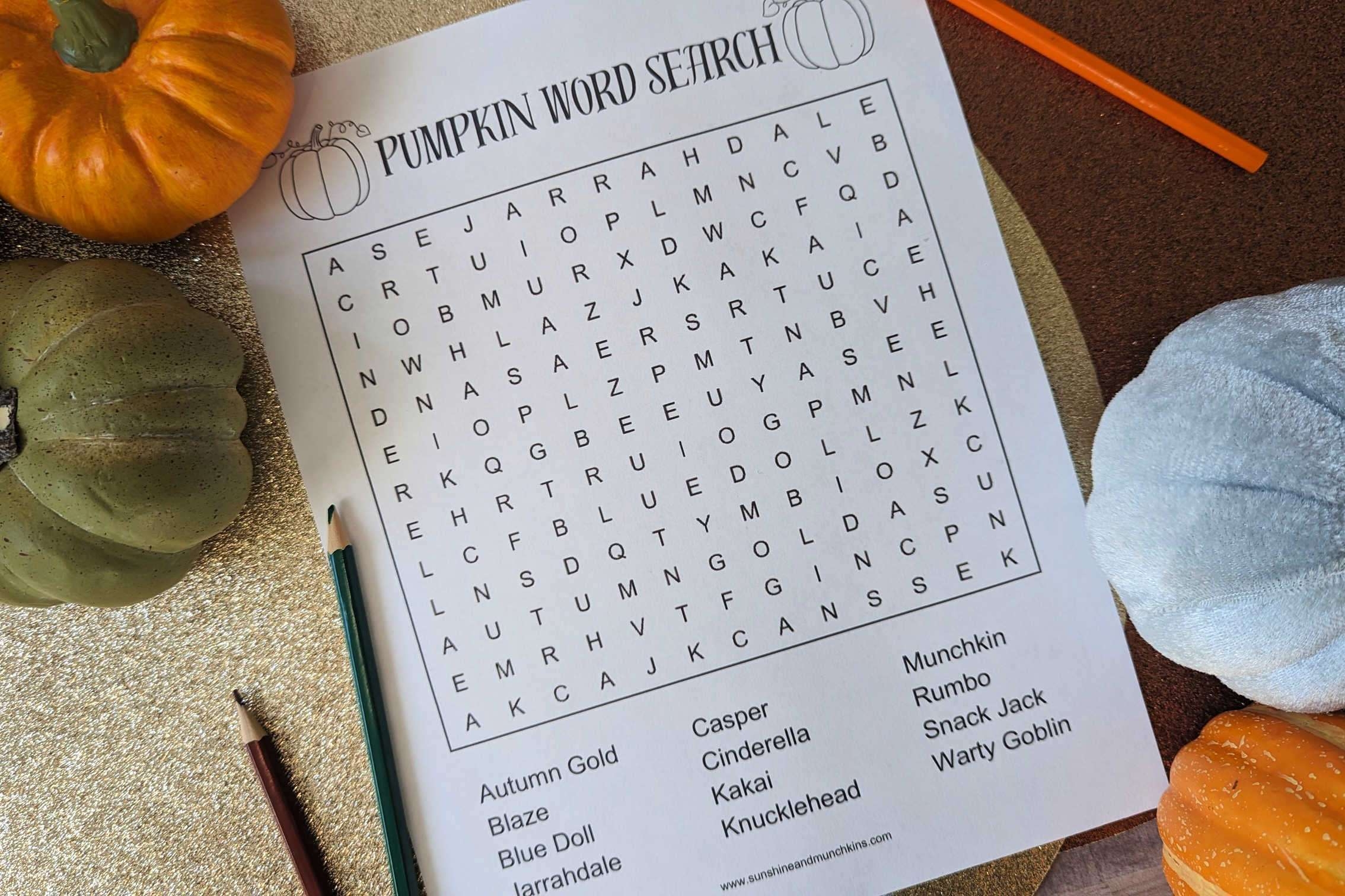 FREE Pumpkin Word Search Printable Sunshine And Munchkins FREE Pumpkin Word Search Printable Sunshine And Munchkins
