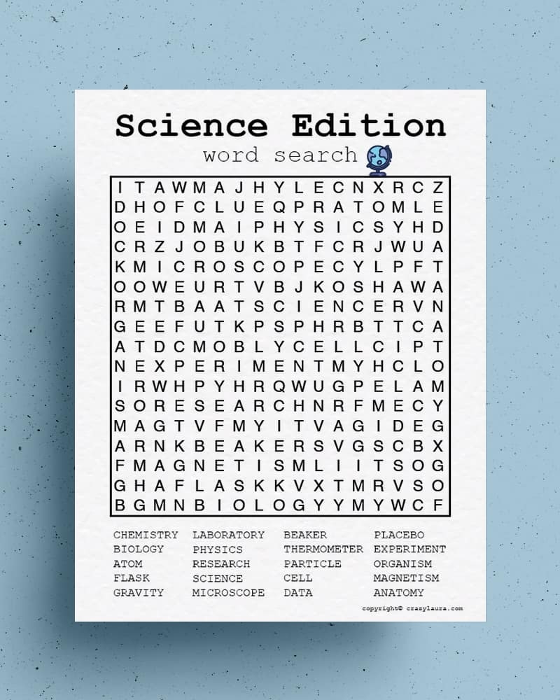 Free Science Word Search Printable Games For Kids Crazy Laura Free Science Word Search Printable Games For Kids Crazy Laura