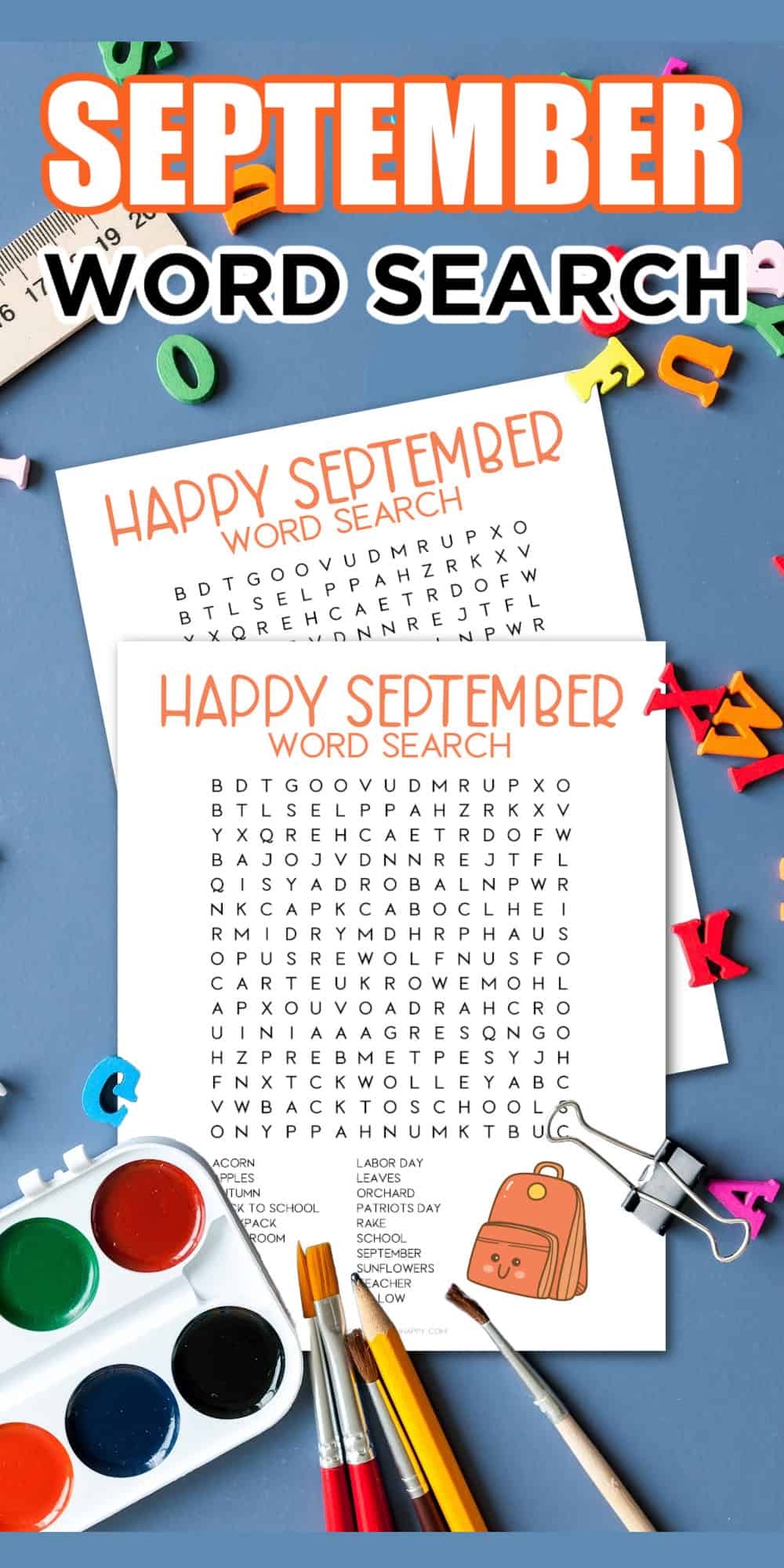FREE September Word Search Puzzle Printable Made With HAPPY FREE September Word Search Puzzle Printable Made With HAPPY