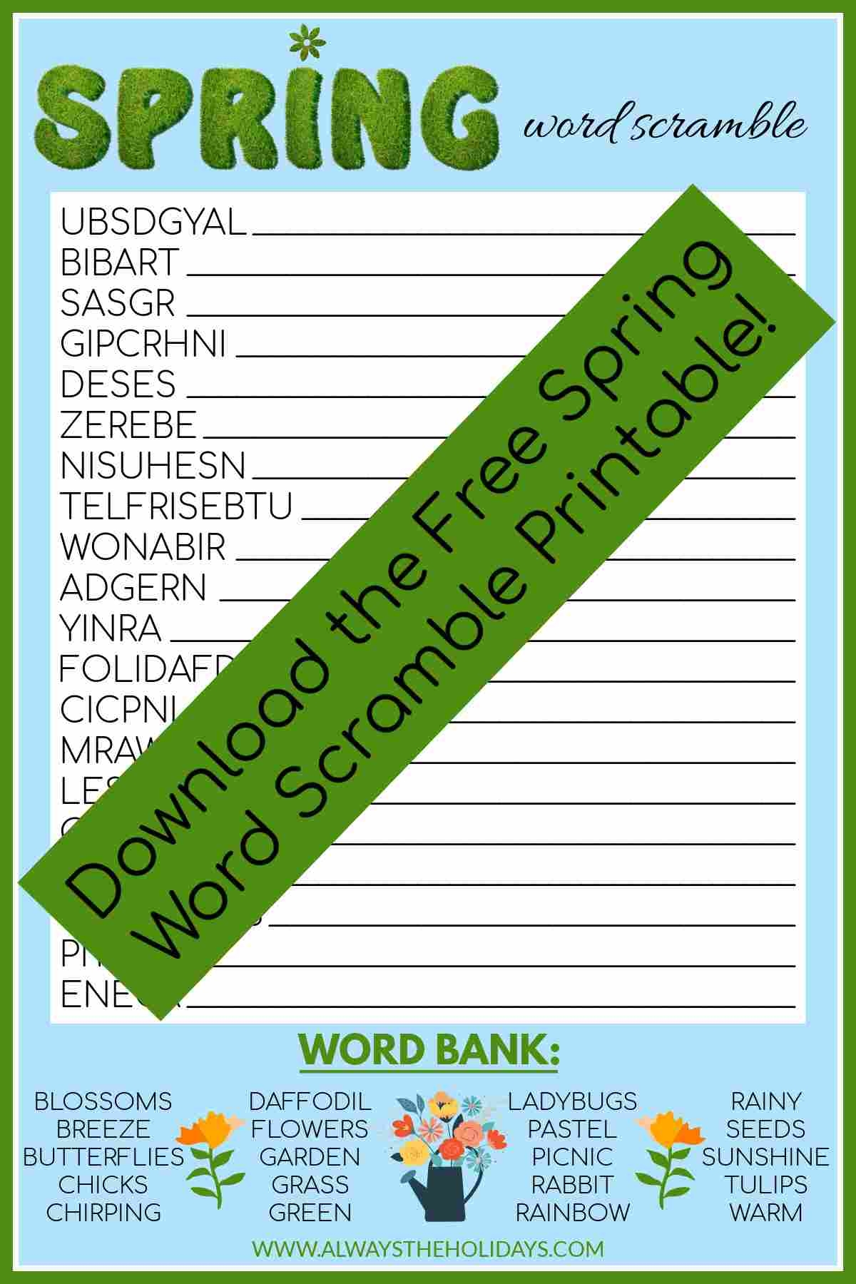Free Printable Spring Word Search Puzzles Free Printable Spring Word Search Puzzles