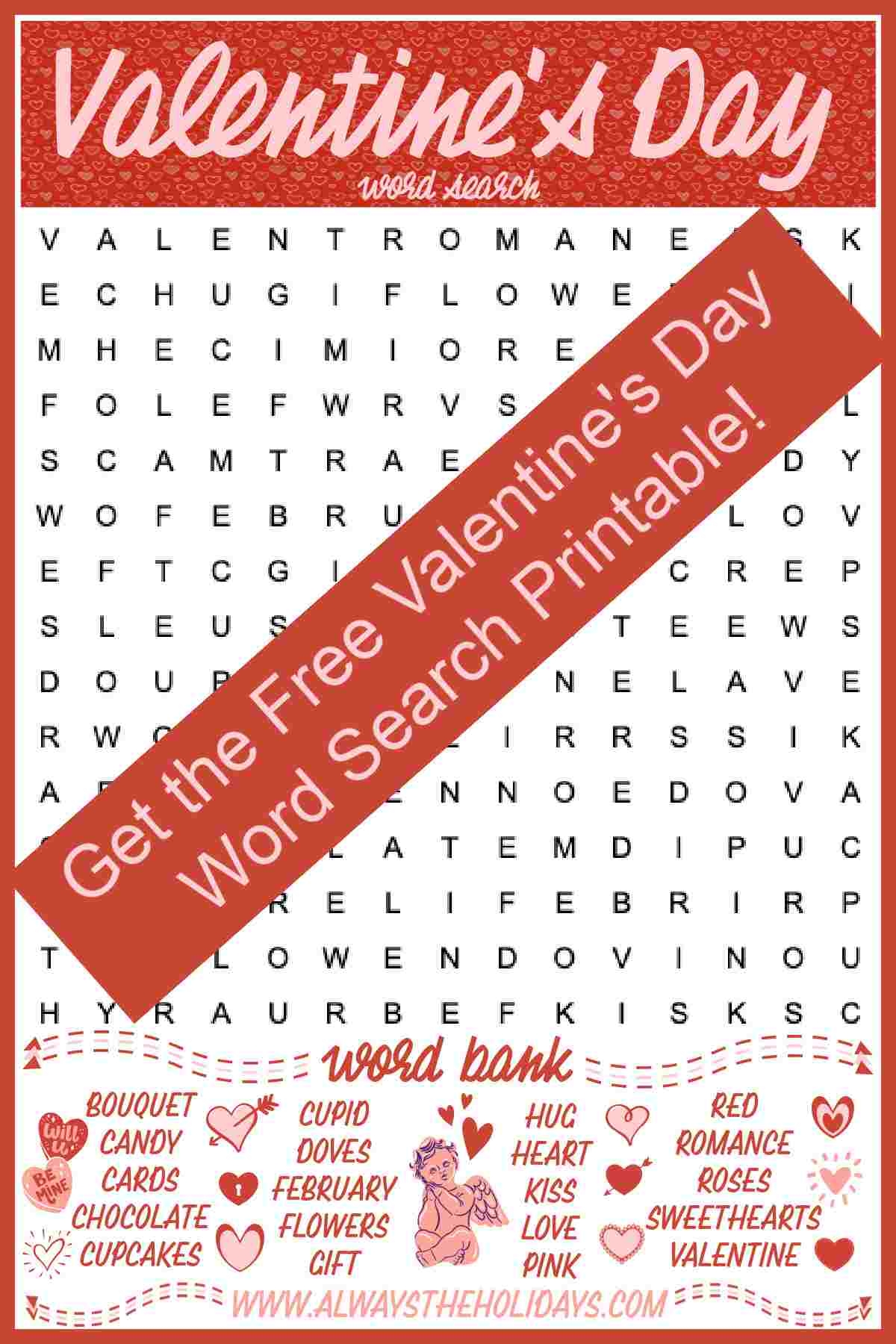 Free Valentine s Day Word Search Printable Answer Key Included Free Valentine s Day Word Search Printable Answer Key Included