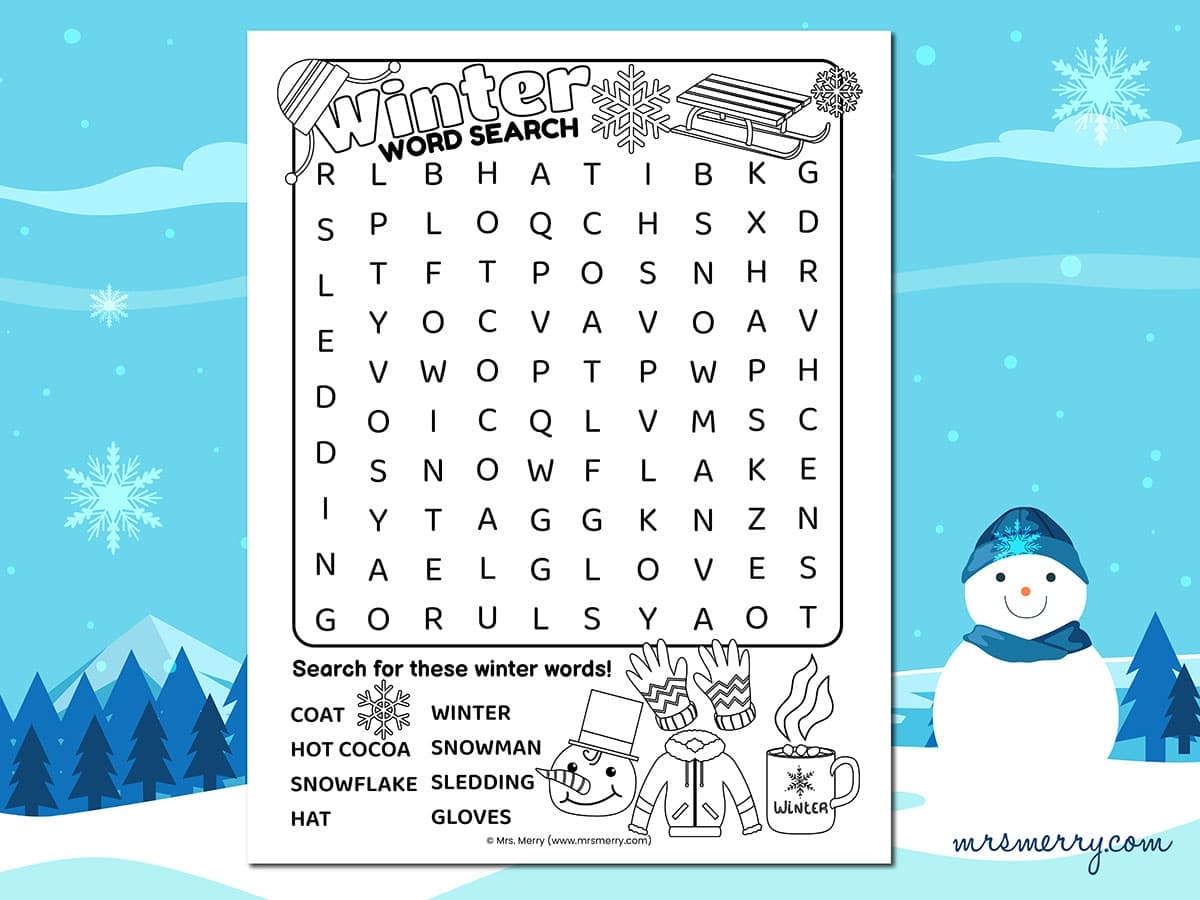 Winter Word Searches Printable