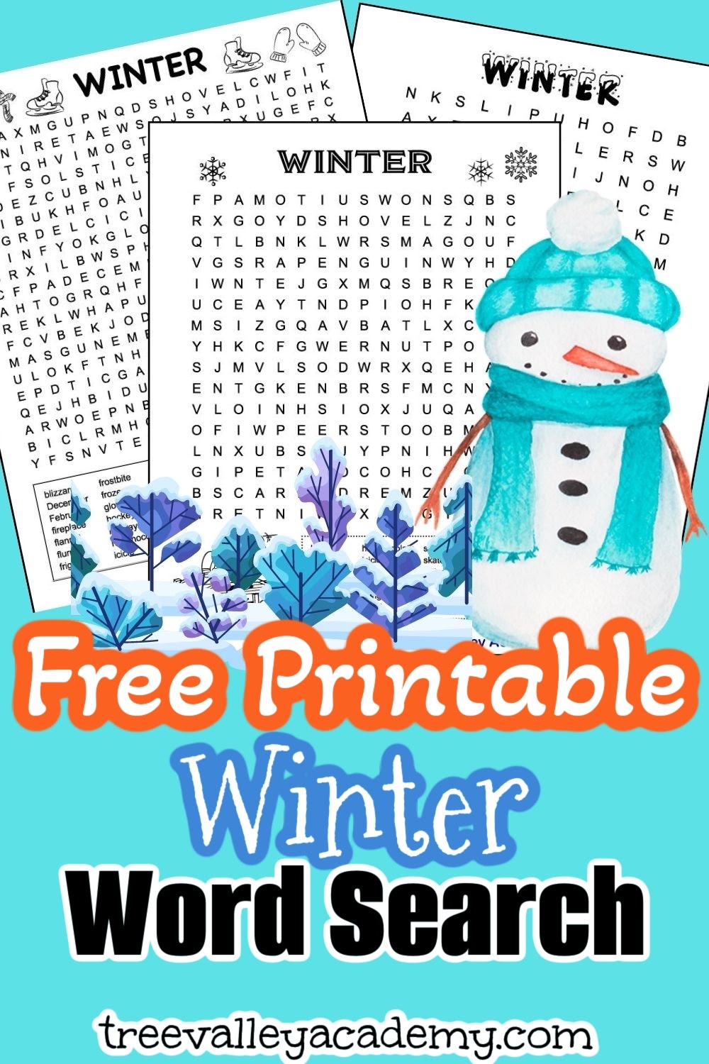 Easy Winter Word Search Free Printable