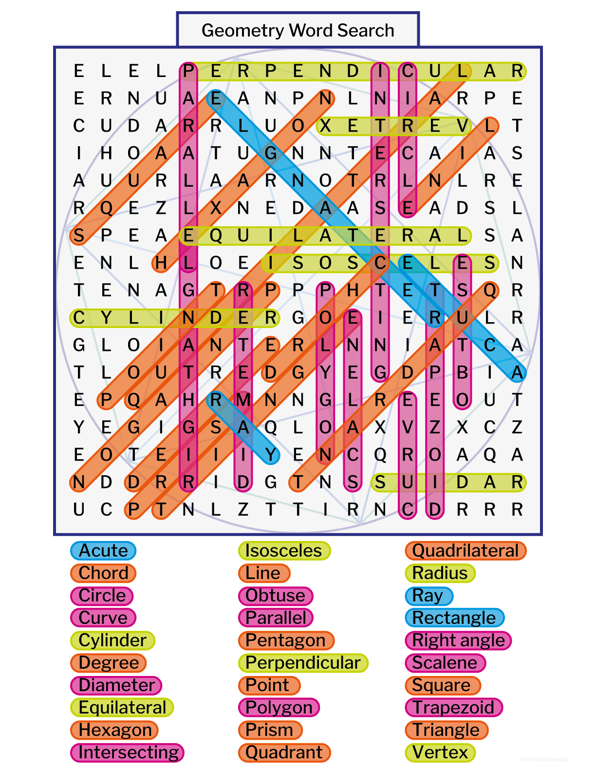 Geometry Word Search Geometry Word Search