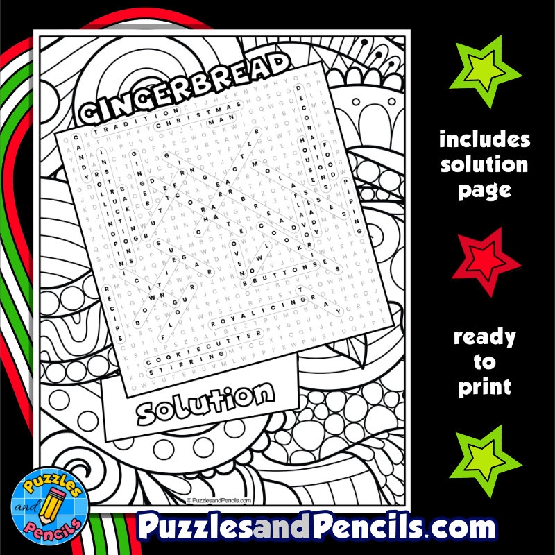 Gingerbread Word Search Puzzle Activity Page With Coloring Christmas Wordsearch Made By Teachers Gingerbread Word Search Puzzle Activity Page With Coloring Christmas Wordsearch Made By Teachers