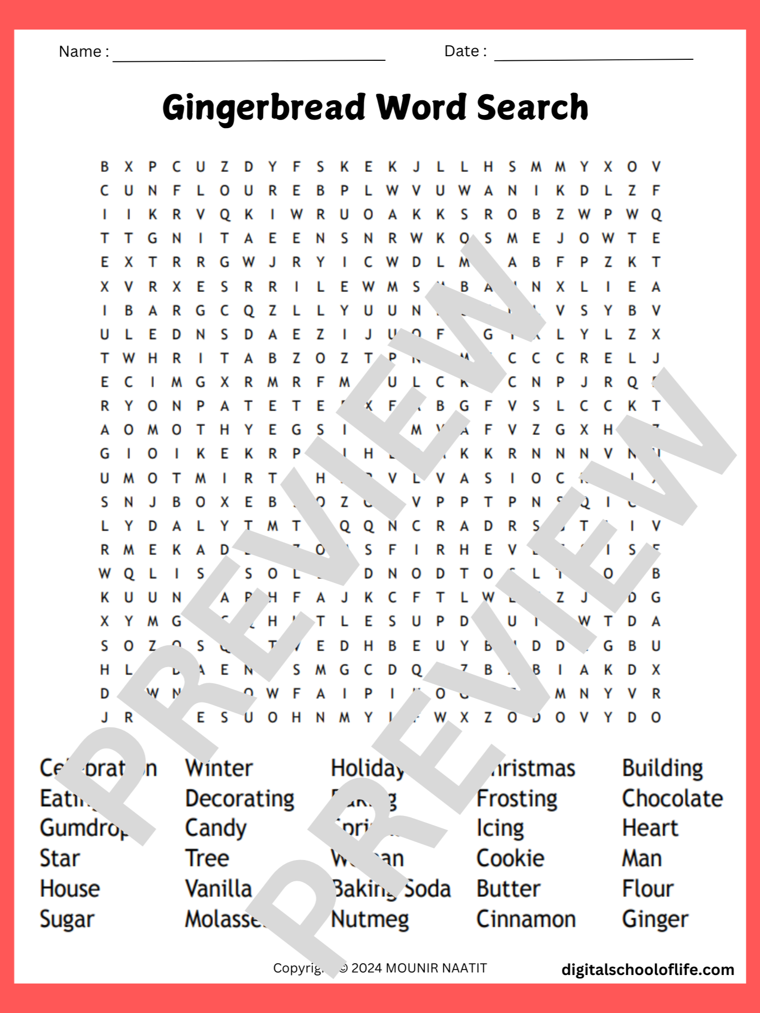 Gingerbread Word Search Puzzle Festive Holiday Fun For Kids U0026 Families Digital School Of Life Gingerbread Word Search Puzzle Festive Holiday Fun For Kids U0026 Families Digital School Of Life