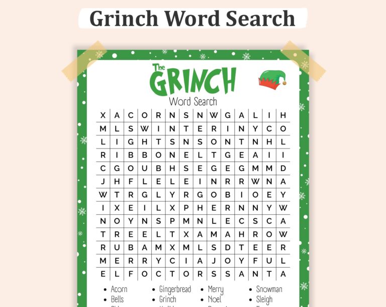 GRINCH WORD SEARCH Printable Christmas Word Search The Grinch Christmas Activity Xmas Word Search Fun Christmas Games Etsy Australia