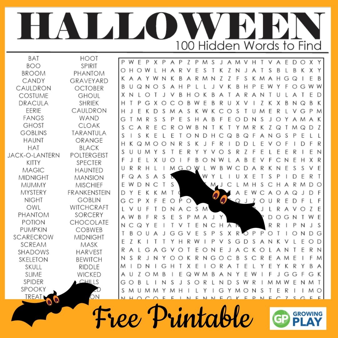 Free Word Search Printable Halloween Free Word Search Printable Halloween
