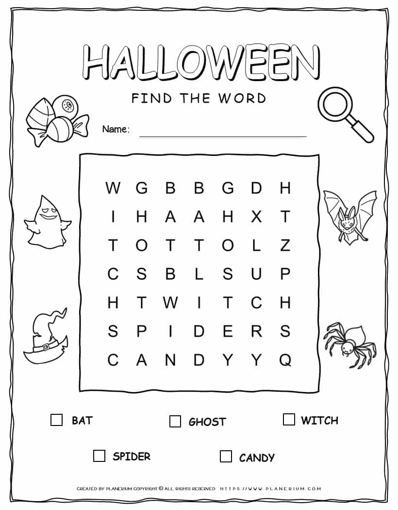 Halloween Word Search 5th Grade Printable