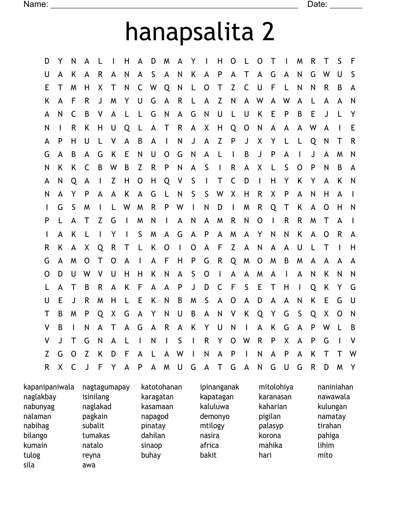 Hanapsalita 2 Word Search WordMint