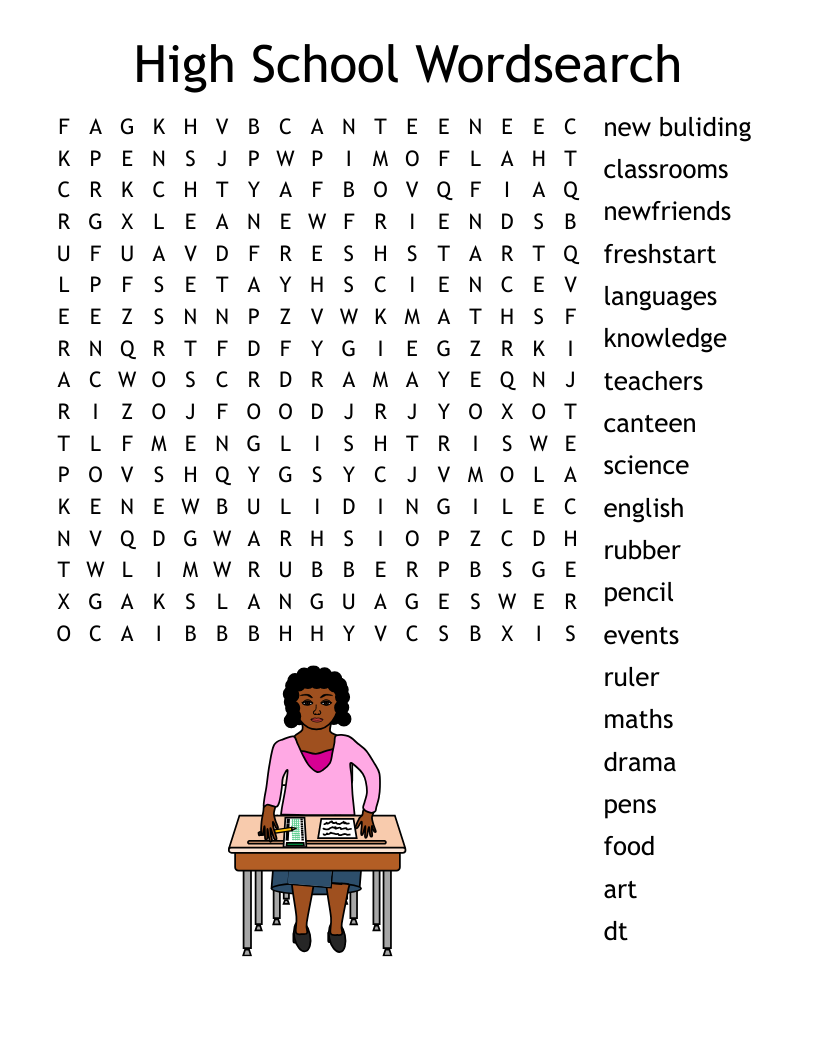 High School Word Search Printable Pdf High School Word Search Printable Pdf