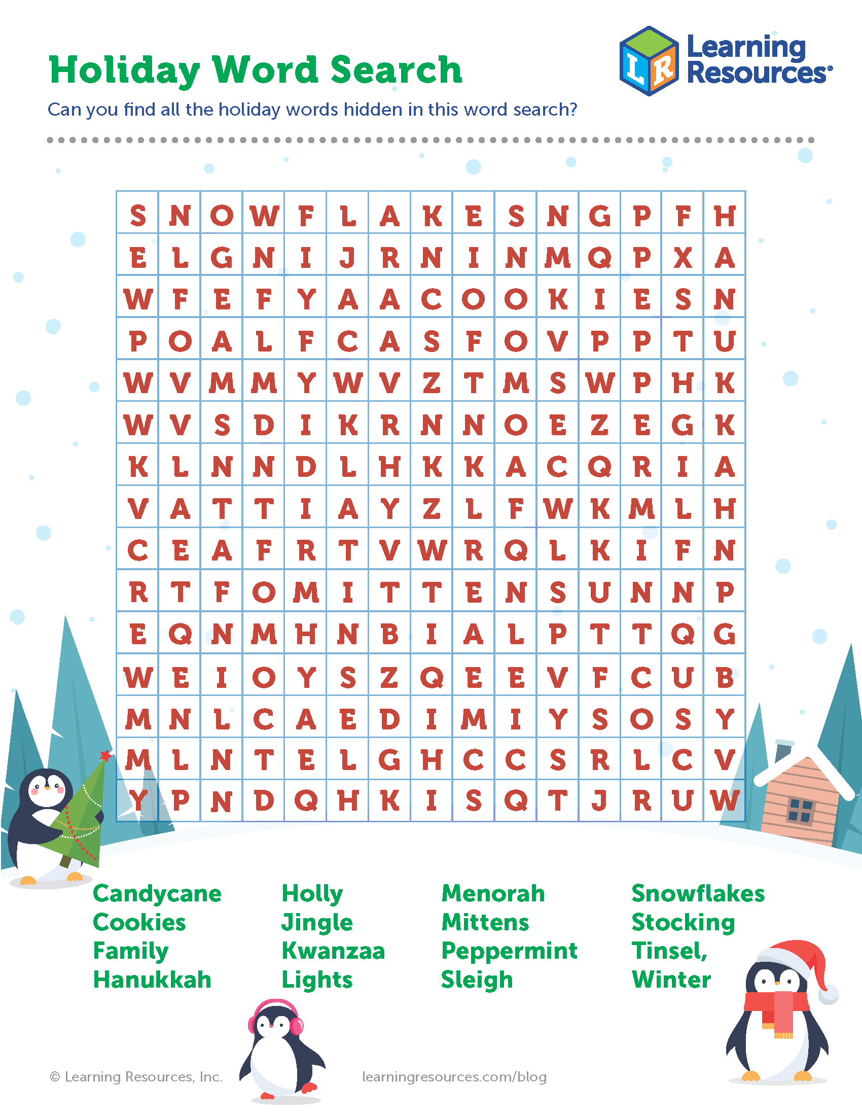 Holiday Word Search Printable Holiday Word Search Printable