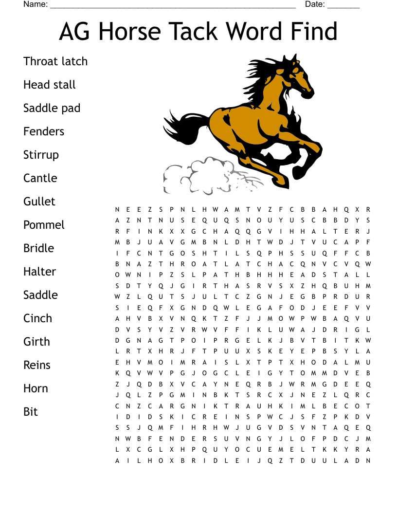 Horse Riding Word Search WordMint Horse Riding Word Search WordMint