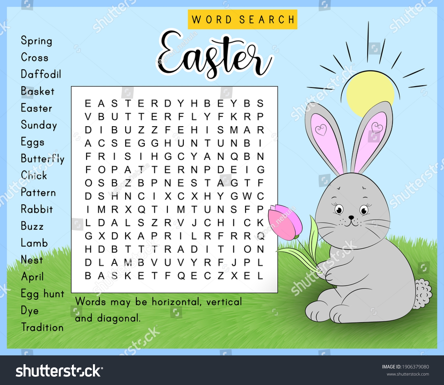 Ilustrasi Stok Easter Word Search Puzzle Cute Bunny 1906379080 Shutterstock Ilustrasi Stok Easter Word Search Puzzle Cute Bunny 1906379080 Shutterstock