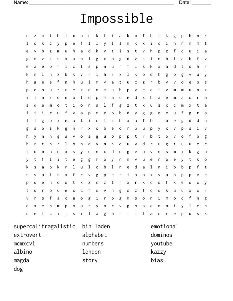 Impossible Word Search WordMint