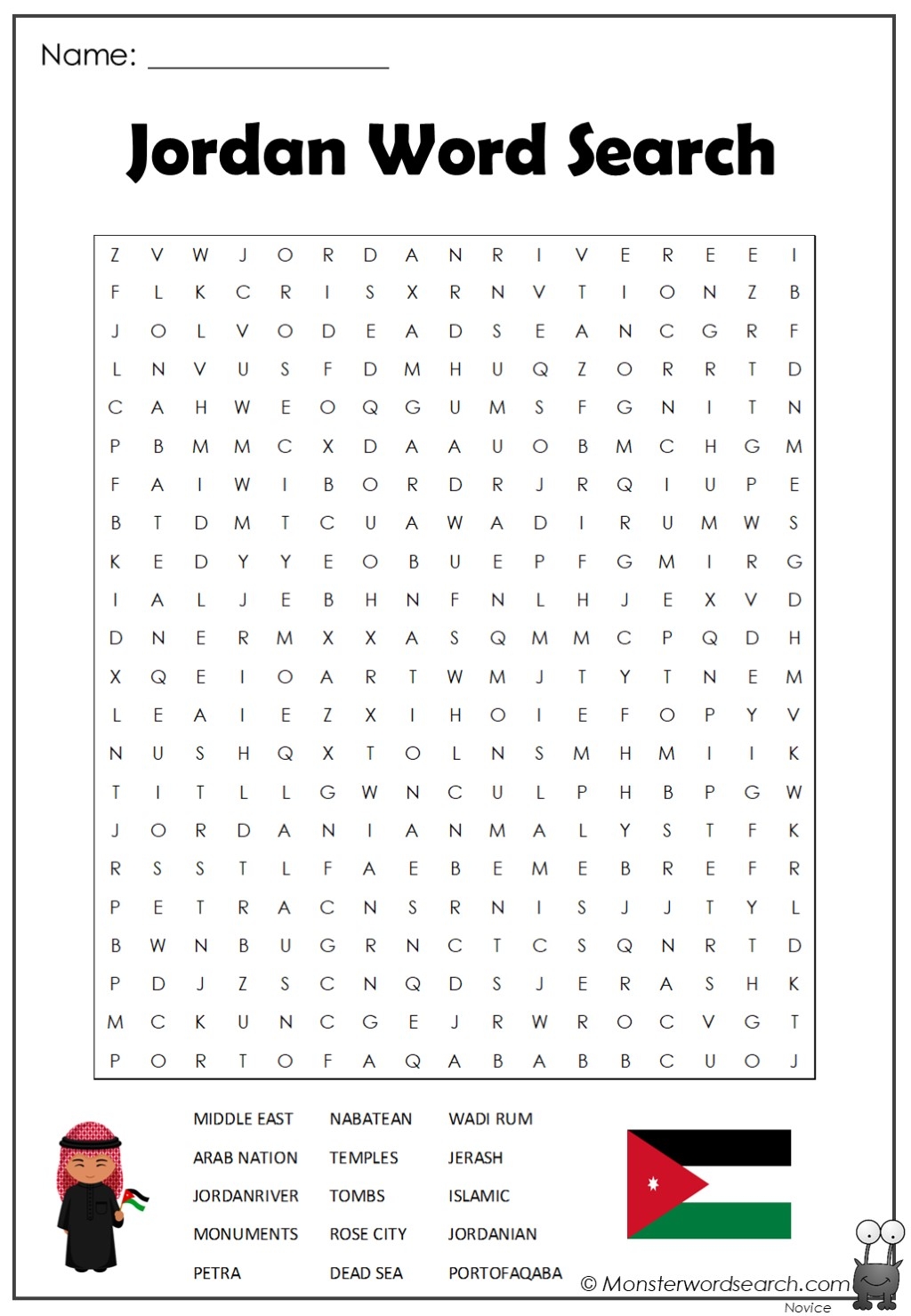 Jordan Word Search Monster Word Search Jordan Word Search Monster Word Search