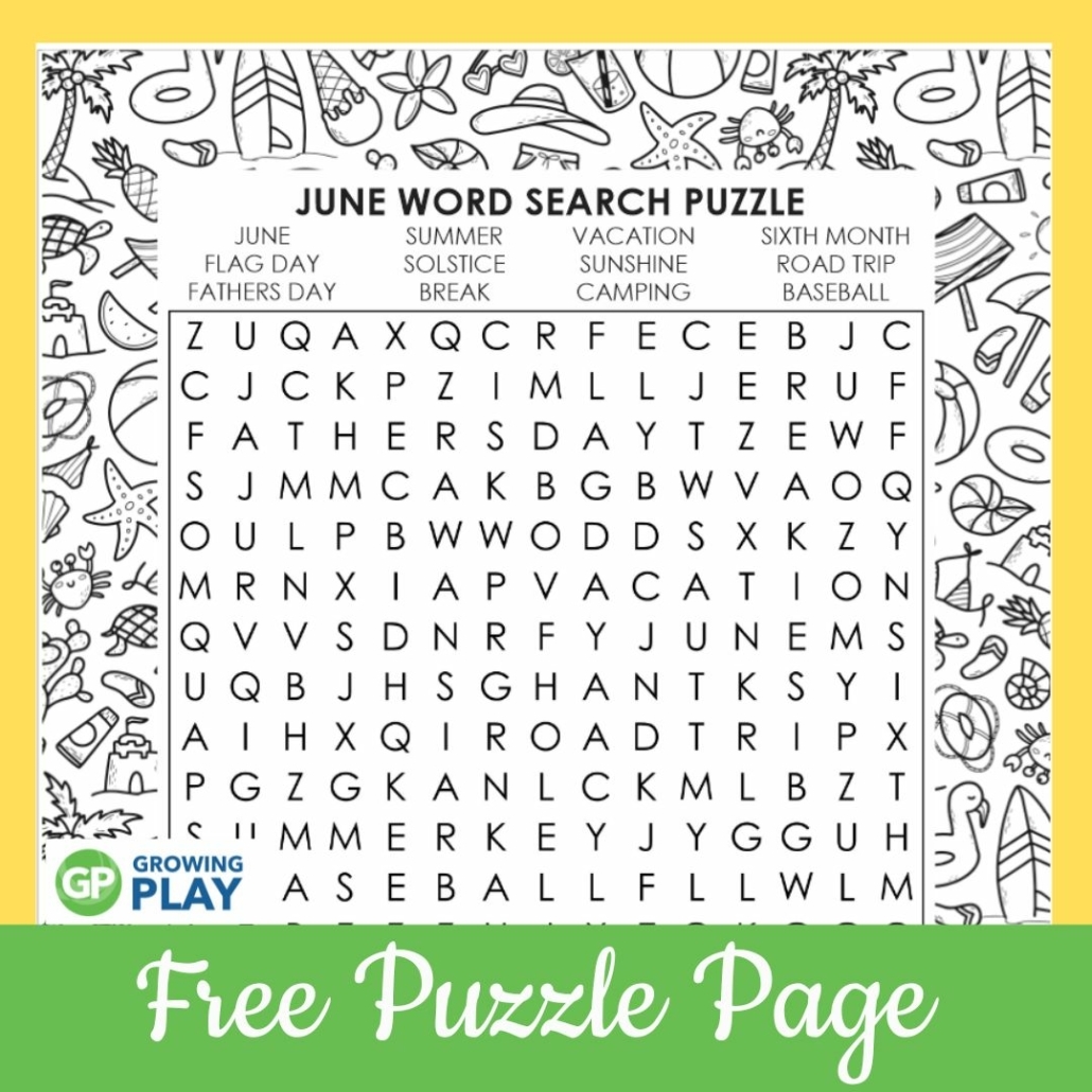 June Word Search Free Printable Growing Play June Word Search Free Printable Growing Play