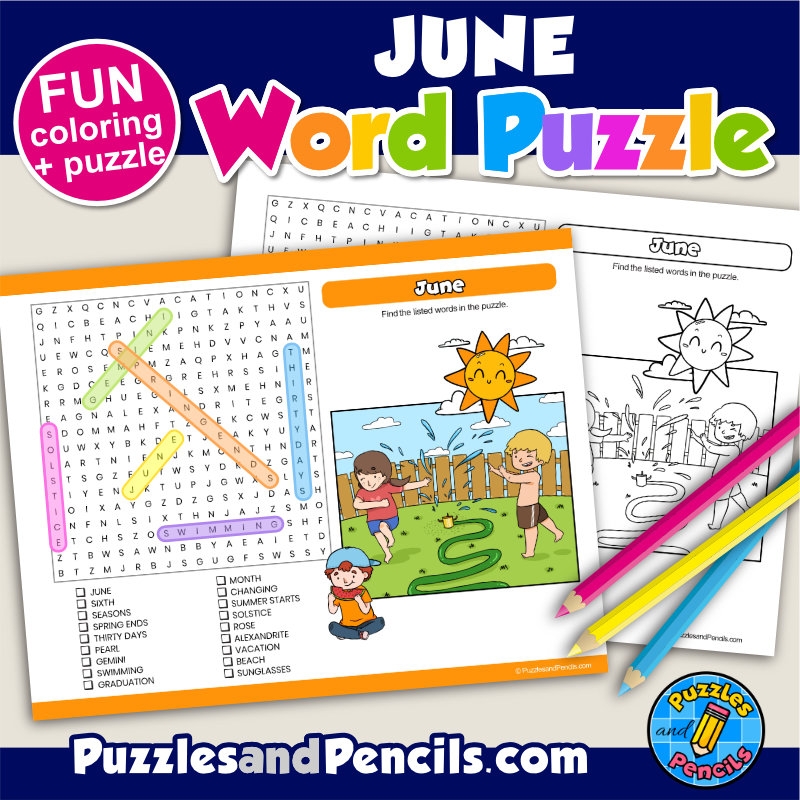 June Word Search Puzzle Activity Page And Coloring June Wordsearch Made By Teachers June Word Search Puzzle Activity Page And Coloring June Wordsearch Made By Teachers